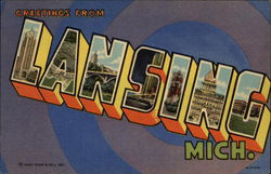Greetings from Lansing Postcard