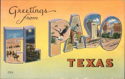Greetings from El Paso Texas Postcard Postcard Postcard