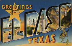 Greetings from El Paso, Texas Postcard Postcard Postcard