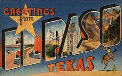 Greetings from El Paso Texas Postcard Postcard Postcard