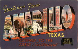 Greetings from Amarillo Texas Postcard Postcard Postcard