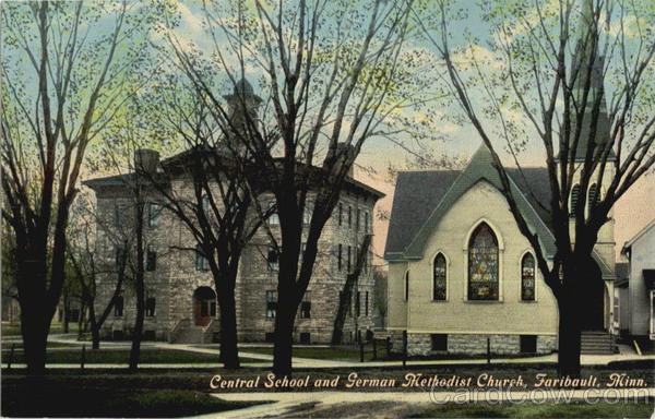 Central School And German Methodist Church Faribault Minnesota