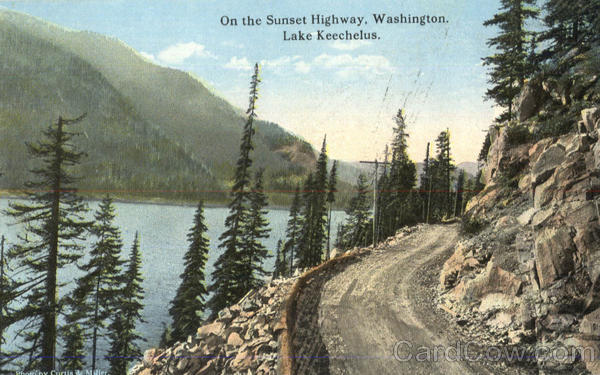 On The Sunset Highway Lake Keechelus Scenic Washington
