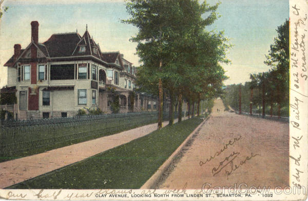 Clay Avenue Looking North From Linden St Scranton Pennsylvania