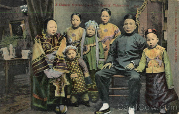 A Chinese Merchant And His Family, Chinatown San Francisco California
