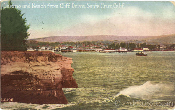 Casino And Beach From Cliff Drive Santa Cruz California