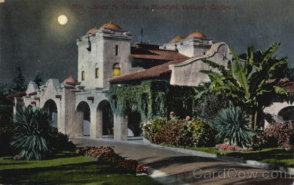 Santa Fe Depot By Moonlight Oakland California