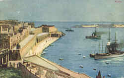 Malta Harbor Scene Postcard Postcard