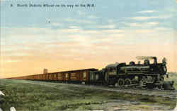 North Dakota Wheat On His On Its Way To The Mill Scenic, ND Trains, Railroad Postcard Postcard