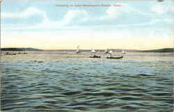 Canoeing On Lake Washington Postcard