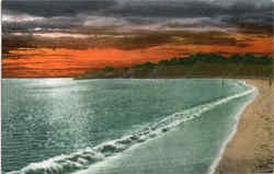 Sunset On The Beach Postcard Postcard
