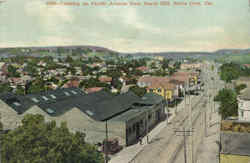 Looking Up Pacific Avenue From Beach Hill Santa Cruz, CA Postcard Postcard