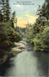 San Lorenzo River Santa Cruz, CA Postcard Postcard