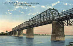 Union Pacific R. R. Bridge Council Bluffs, IA Postcard Postcard