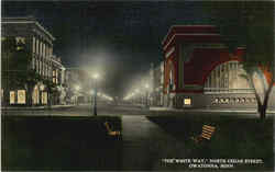 The White Way, North Cedar Street Postcard
