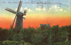 Dutch Windmill At Sunrise San Francisco, CA Postcard Postcard