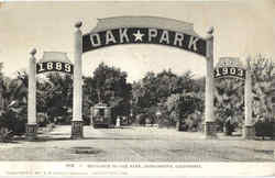 Entrance To Oak Park Sacramento, CA Postcard Postcard