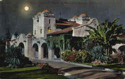 Santa Fe Depot By Moonlight Postcard