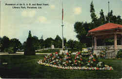 Monument Of The G. A. R. And Band Stand, Library Park Postcard