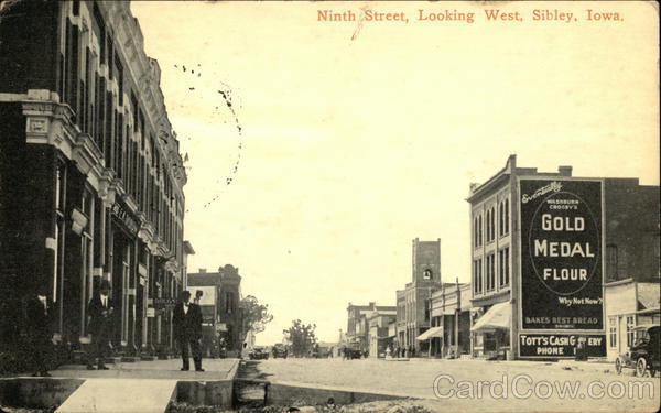 Ninth Street, looking West Sibley Iowa