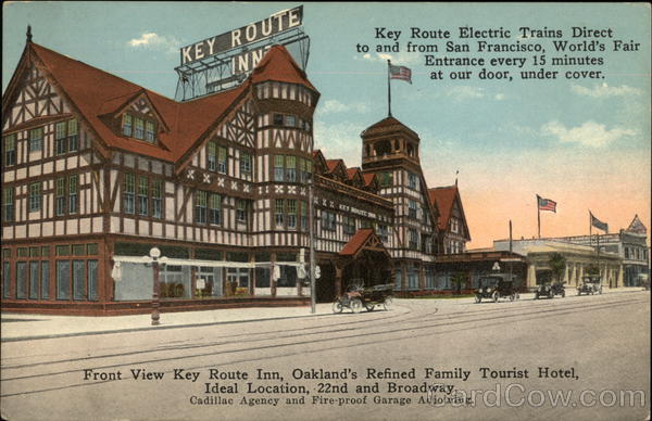 Key Route Electric Trains Depot Oakland, CA Postcard