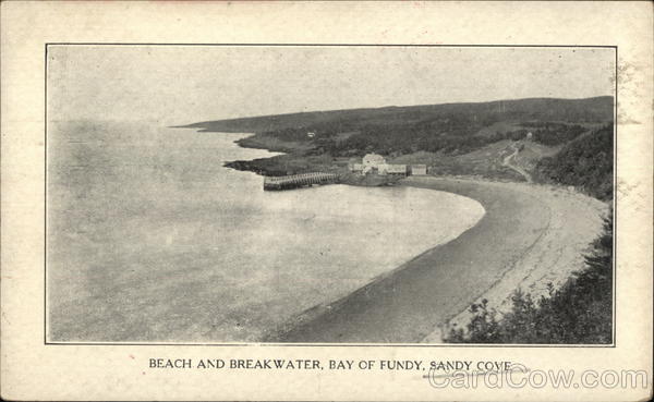 Beach and Breakwater, Sandy Cove Bay of Fundy NS Canada