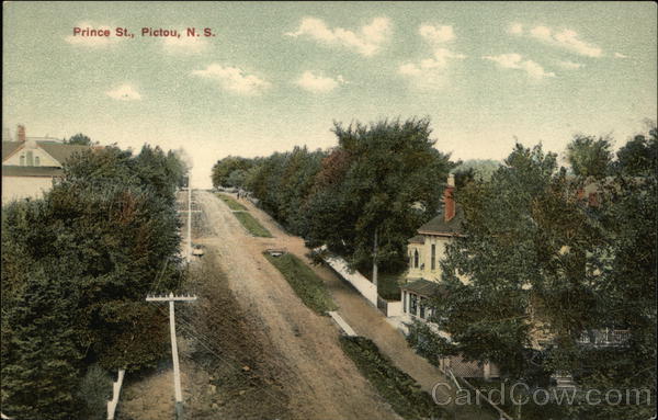 Bird's Eye View of Prince Street Pictou NS Canada Nova Scotia