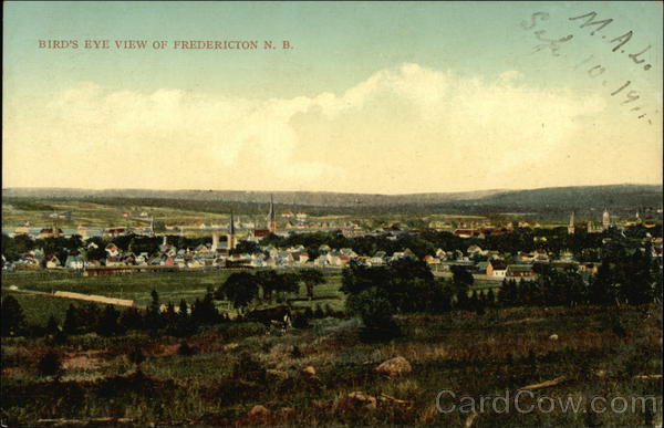 Bird's Eye View of Fredericton NB Canada New Brunswick