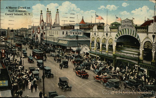 A Merry Crowd on Surf Avenue Coney Island New York