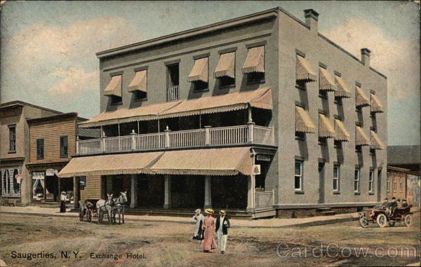 Street View Of The Exchange Hotel Saugerties Ny Postcard Street View Of The Exchange Hotel Saugerties New York