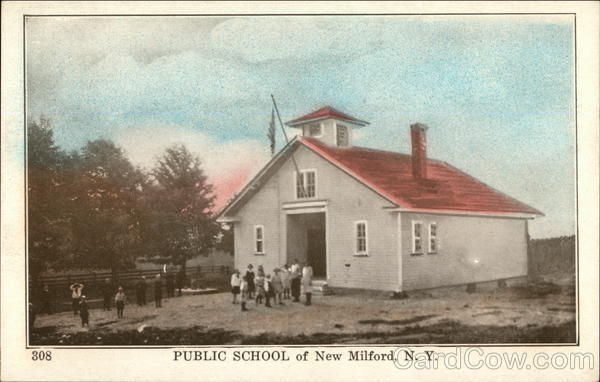 Students outside of Public School New Milford New York
