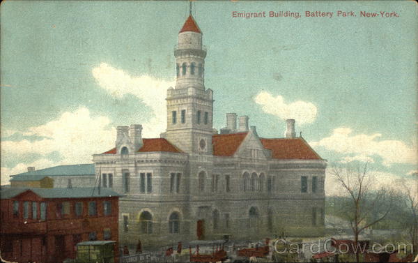 Bird's Eye View of Emigrant Building, Battery Park New York City
