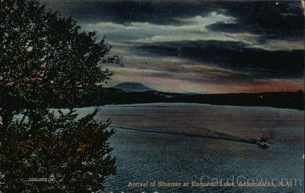 Arrival of Steamer at Raquette Lake Adirondacks New York