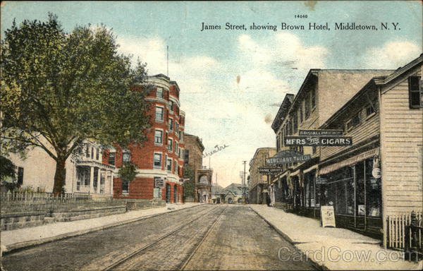 James Street Showing Brown Hotel Middletown New York
