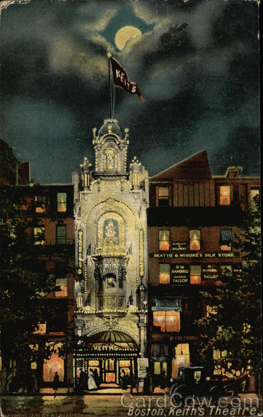 Keith's Theatre at Night Boston Massachusetts