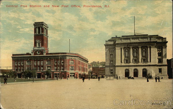 Central Fire Station and New Post Office Providence Rhode Island