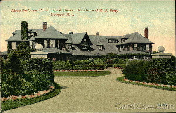 Along the Ocean Drive, Bleak House, Residence of MJ Perry Newport Rhode Island