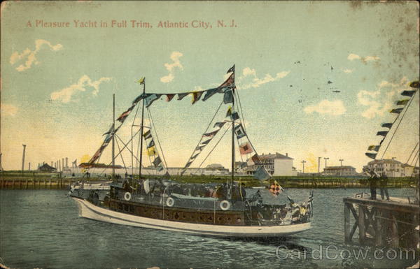 A Pleasure Yacht in Full Trim Atlantic City New Jersey