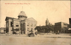 City Hall and County Court House El Paso, TX Postcard Postcard Postcard