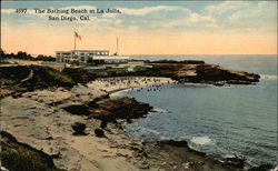 The Bathing Beach at La Jolla Postcard