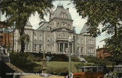 Street View of Court House Sherbrooke, PQ Canada Quebec Postcard Postcard Postcard