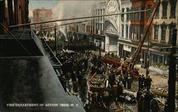 Fire Department in Action Postcard