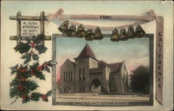 Public Library - A Merry Christmas and Happy New Year Santa Rosa, CA Postcard Postcard Postcard