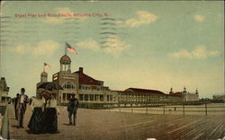 Steel Pier and Boardwalk Postcard