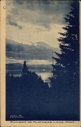 Sunset on Flathead Lake Postcard