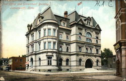 Post Office and Government Building Leavenworth, KS Postcard Postcard Postcard