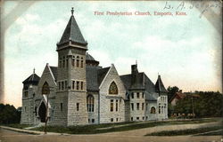 Street View of First Presbyterian Church Emporia, KS Postcard Postcard Postcard