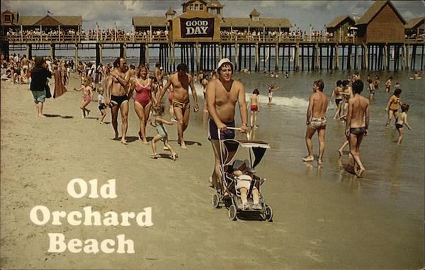 Crowds on the Beach Old Orchard Beach Maine