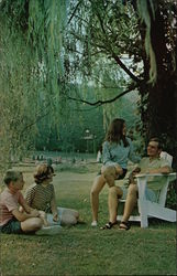 Couples Relaxing at Hil-Mar Lodge Postcard