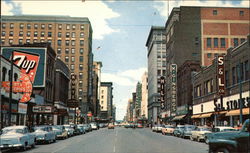 Looking West Down Walnut Avenue, Down-town Business Section Postcard